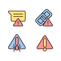 computer problems pixel perfect rgb color icons vector image