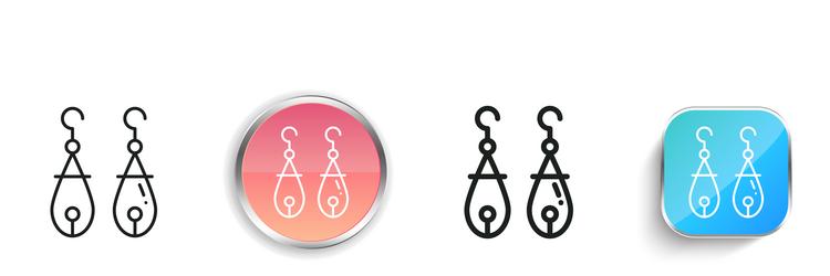 earrings icon thin linear regular and button vector image