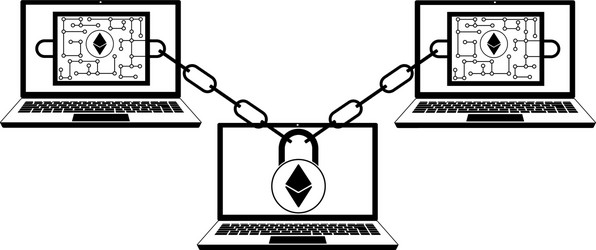 ethereum block chain technology vector image