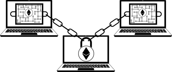 Ethereum block chain technology vector