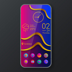 gold elegant home screen user interface widget vector image