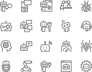 Business presentation line icons editable stroke Vector Image