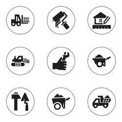 set of 9 editable structure icons includes vector image