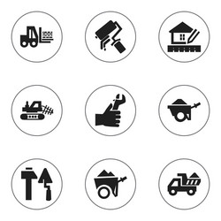 Set of 9 editable structure icons includes vector