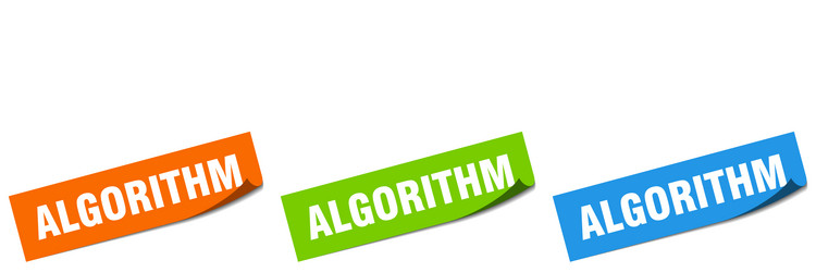algorithm paper peeler sign set sticker vector image