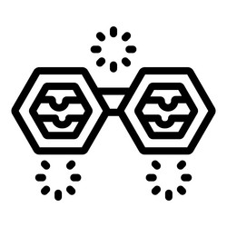 blockchain network connecting two hexagon blocks vector image