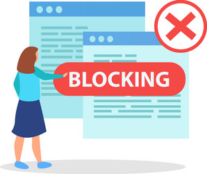 blocked websites flat composition vector