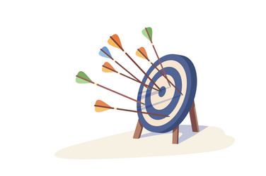 Many arrows missed hitting target mark Royalty Free Vector