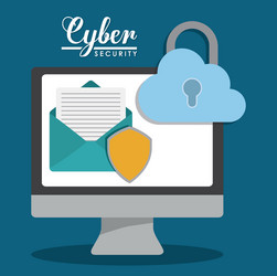 computer cyber security system design vector image