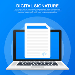 digital signature web isometric contract vector image