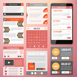 flat web uiux design elements templates vector image