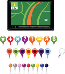 Navigation and Map Icons Set vector image