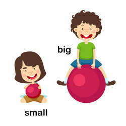 Premium Vector  Opposite words for big and small