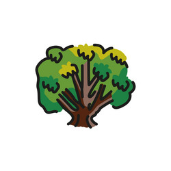 root tree color line icon pictogram for web page vector image