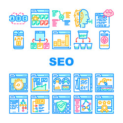 seo search website web internet icons set vector image