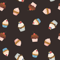 Watercolor sweets pattern vector