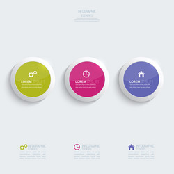 glossy colorful plastic buttons for infographic vector image
