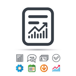 report file icon document page with statistics vector image