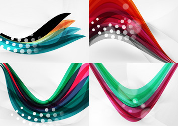set abstract backgrounds curve wave lines vector image