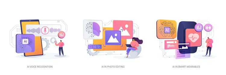 ai enhancing everyday tasks abstract concept vector image