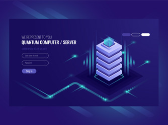 blockchain server concept quantum computer vector image
