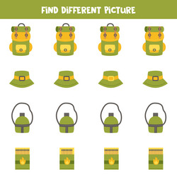 Camping Object Search - Find the Difference vector image