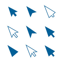 collection of flat mouse cursor pointer element vector image