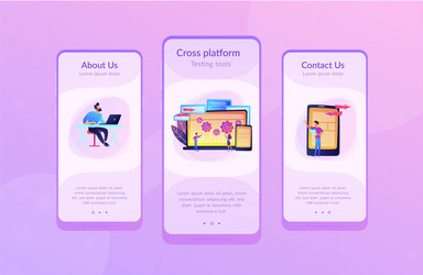 cross platform bug founding app interface template vector