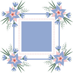 floral vignette in the form of a rectangle vector image
