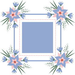 Floral vignette in the form of a rectangle vector