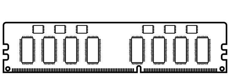 outline ram for desktop computer memory stick vector image