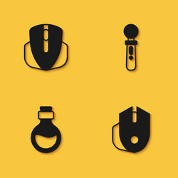 set computer mouse bottle with magic elixir vector image