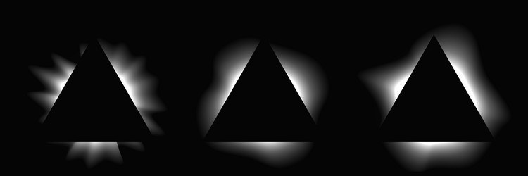 set of triangle illuminate light frames vector image