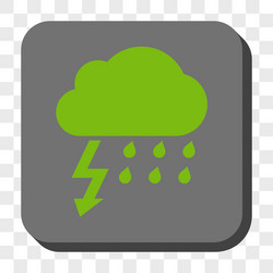 Thunderstorm rounded square button vector