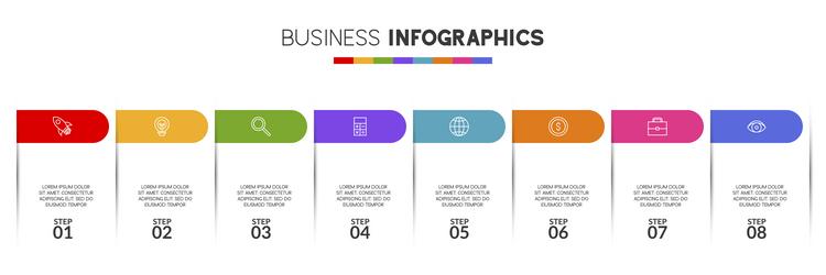 Workflow Process Diagram - 8 Steps vector image