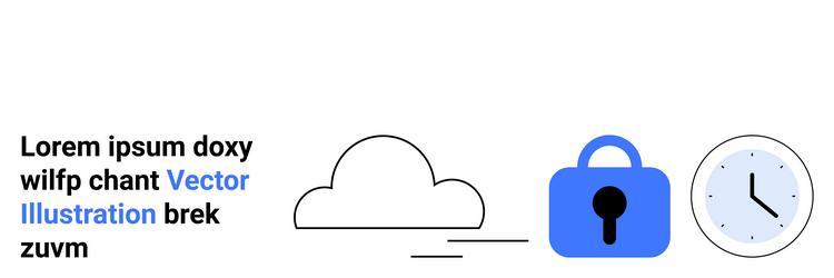 cloud computing with security padlock icon vector image