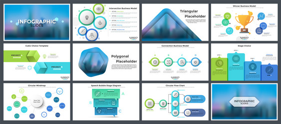 collection presentation templates vector