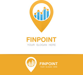 logo combination of a graph and map vector image