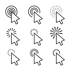 set of computer mouse arrow sign design vector image