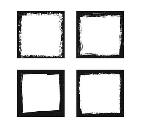 Grunge dirty square frames template with brush vector