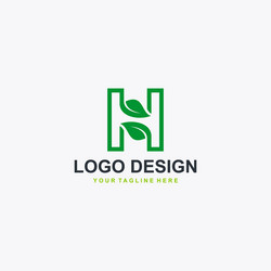 Letter h and leaf logo design Royalty Free Vector Image