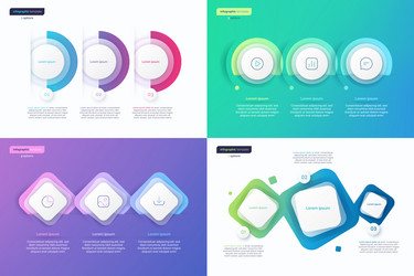 abstract gradient minimalistic infographic vector