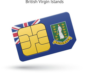 British virgin islands phone sim card with flag vector