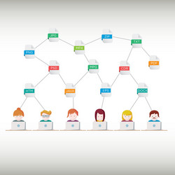 file extensions people with computers vector image