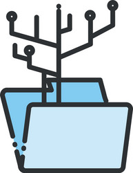 file with circuit line and fill style icon vector image