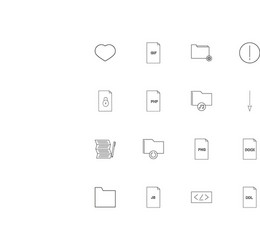 files and folders sign linear thin icons set vector image