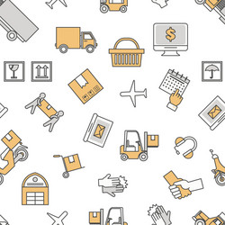 logistic services seamless pattern thin vector image