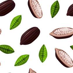 realistic 3d cocoa beans seamless pattern vector image