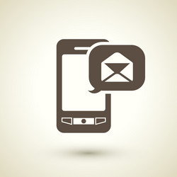 retro flat design icon with smartphone element vector image