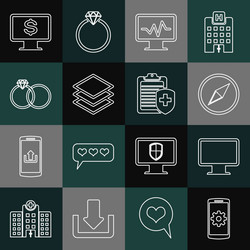 set line setting on smartphone computer monitor vector image